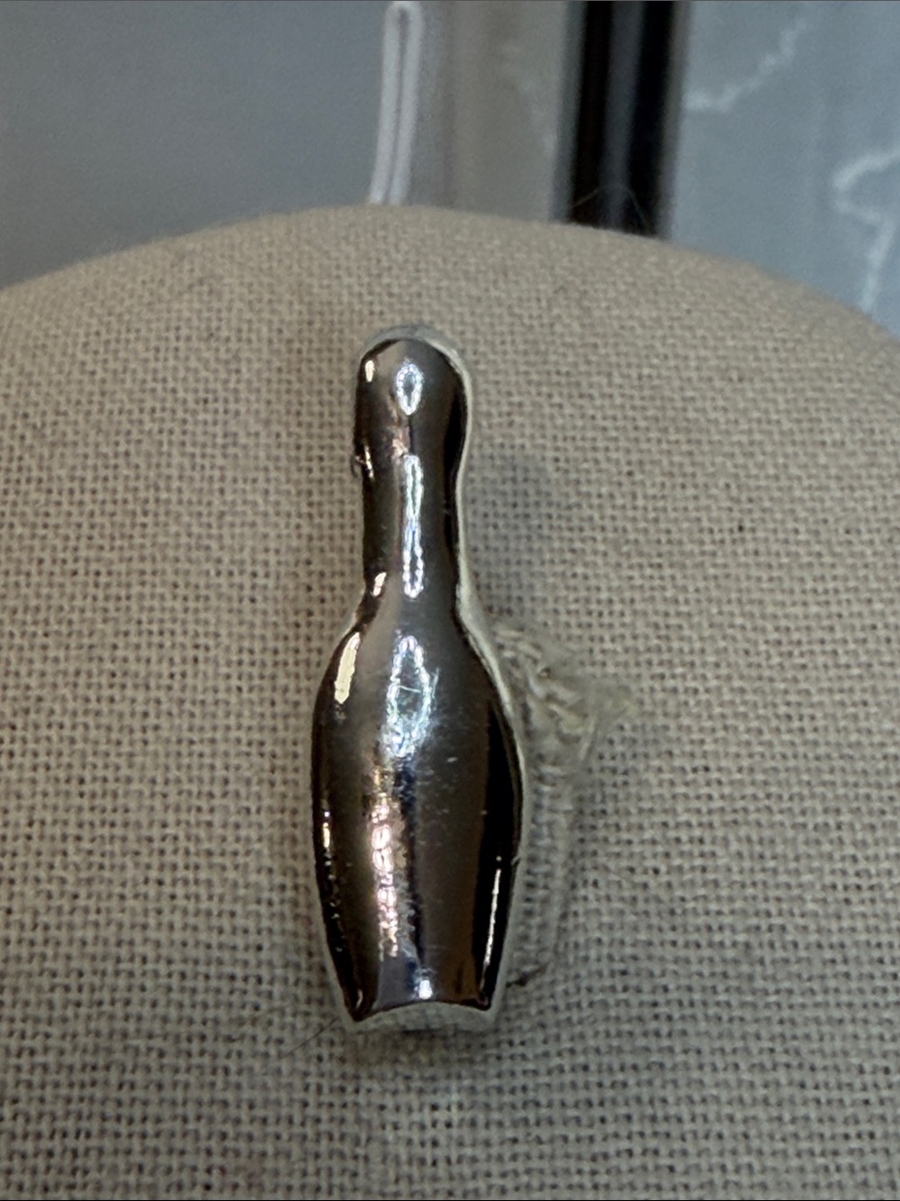 Vintage 50s MAFCO Polished Silver Bowling Pin Charm Pendant - Women Accessories